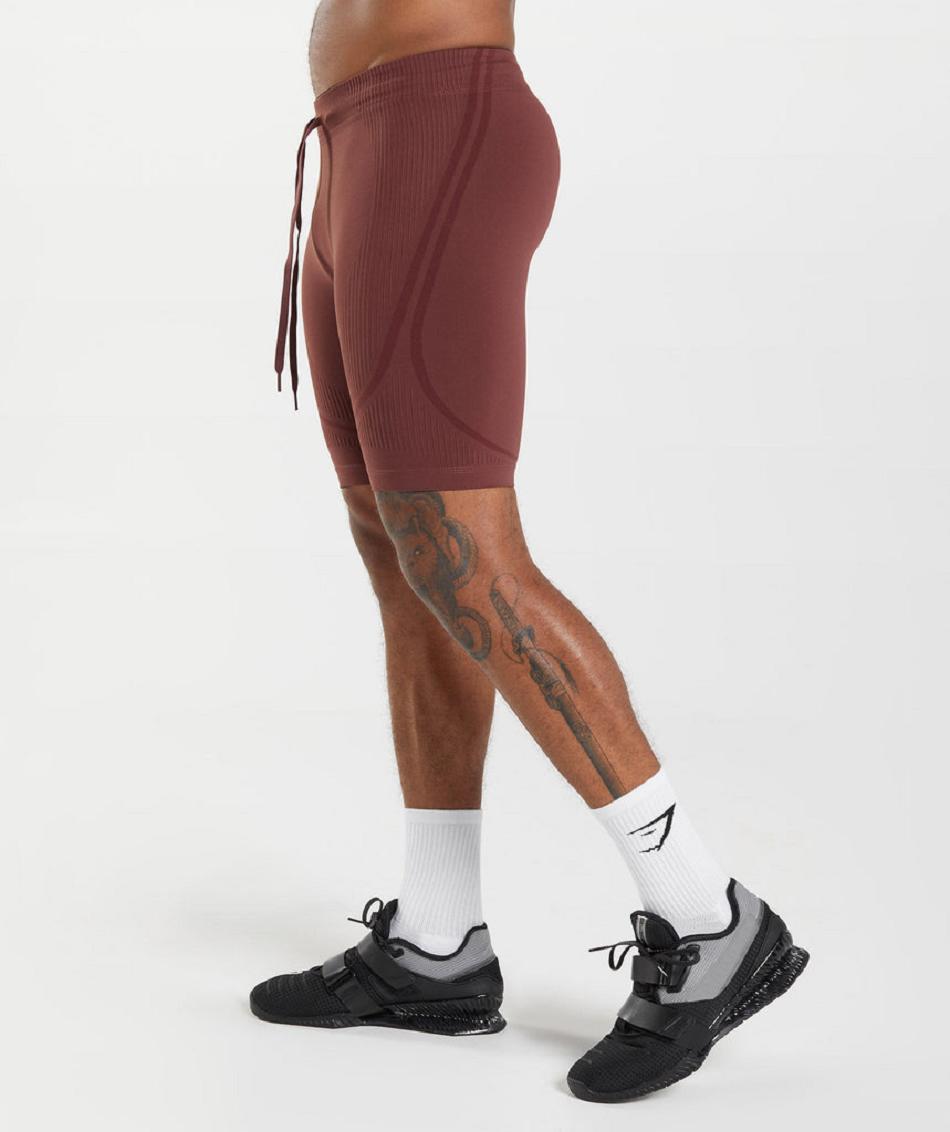 Gymshark 315 Seamless 1/2 Muške Kratke Hlače Roze Smeđe Bordo | HR 2182MQZ